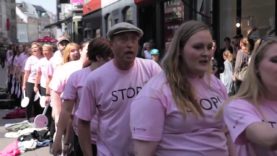 Flashmob in Copenhagen against animal testing for cosmetics