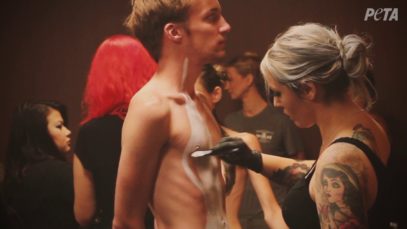 Naked Activists Hold a Memorial for SeaWorld’s Dead Orcas