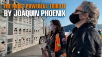 The inspirational visit of The Joker star Joaquin Phoenix at a pig vigil in honour of Regan Russell